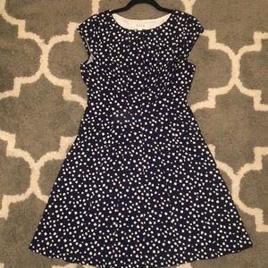 Navy and white polka dot A-line dress size Medium